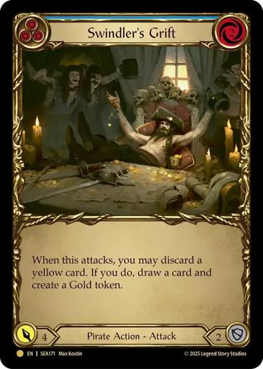 Swindler's Grift (Blue) (Treasure) [SEA171] (High Seas)  Cold Foil | I Want That Stuff Brandon