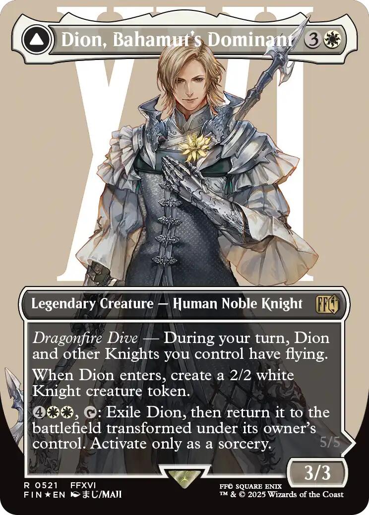 Dion, Bahamut's Dominant // Bahamut, Warden of Light (Borderless) (Surge Foil) [FINAL FANTASY] | I Want That Stuff Brandon