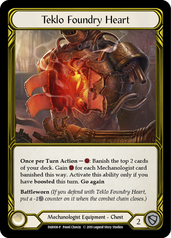 Teklo Foundry Heart [FAB008-P] (Promo)  1st Edition Cold Foil - Golden | I Want That Stuff Brandon