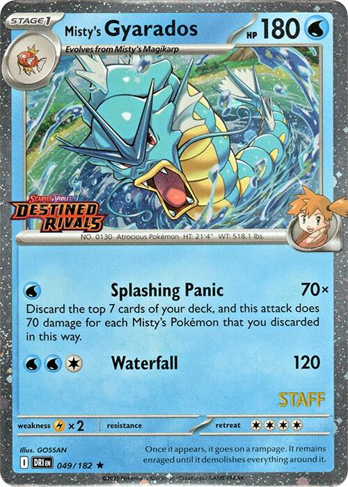 Misty's Gyarados (049/182) (Prerelease Staff) [Scarlet & Violet: Destined Rivals] | I Want That Stuff Brandon