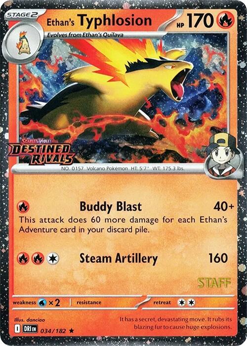 Ethan's Typhlosion (034/182) (Prerelease Staff) [Scarlet & Violet: Destined Rivals] | I Want That Stuff Brandon