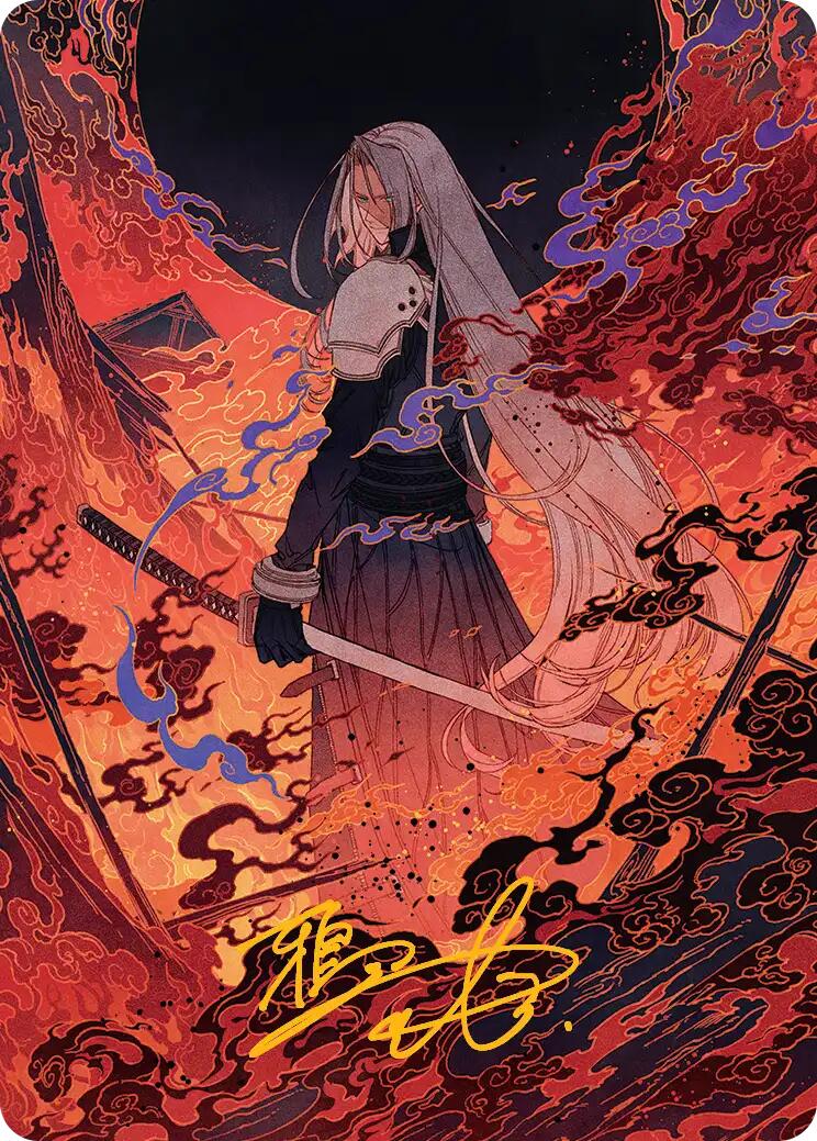Nibelheim Aflame Art Card (Gold-Stamped Signature) [FINAL FANTASY Art Series] | I Want That Stuff Brandon