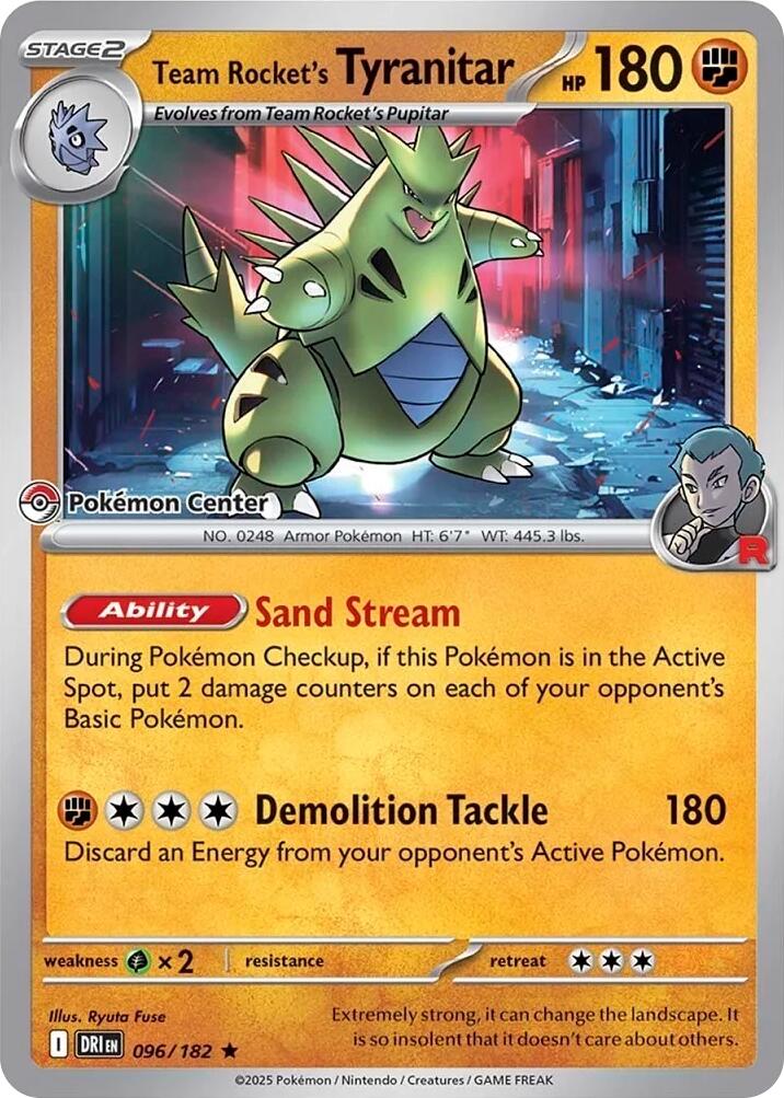 Team Rocket's Tyranitar (096/182) (Pokemon Center Exclusive) [Miscellaneous Cards] | I Want That Stuff Brandon