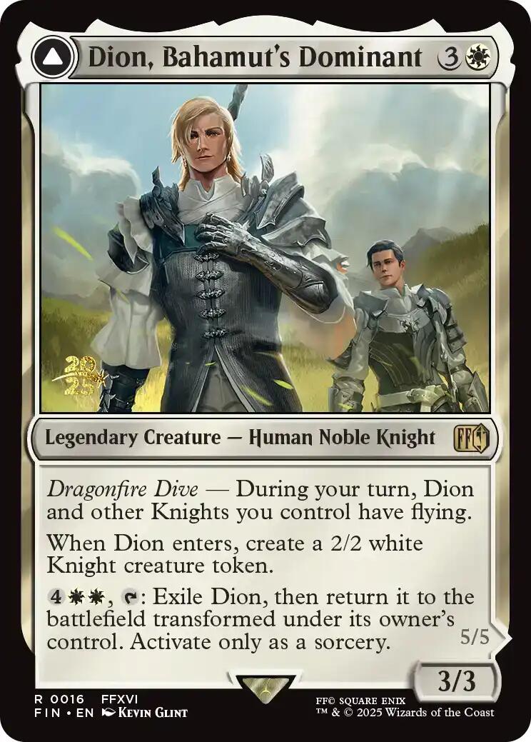 Dion, Bahamut's Dominant // Bahamut, Warden of Light [FINAL FANTASY Prerelease Promo] | I Want That Stuff Brandon