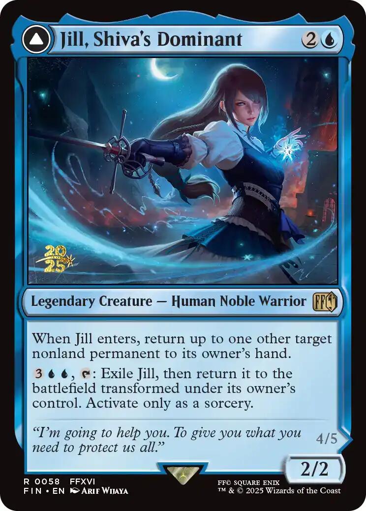 Jill, Shiva's Dominant // Shiva, Warden of Ice [FINAL FANTASY Prerelease Promo] | I Want That Stuff Brandon