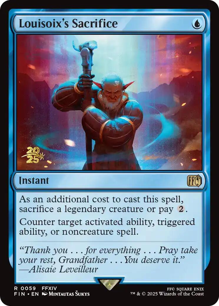 Louisoix's Sacrifice [FINAL FANTASY Prerelease Promo] | I Want That Stuff Brandon