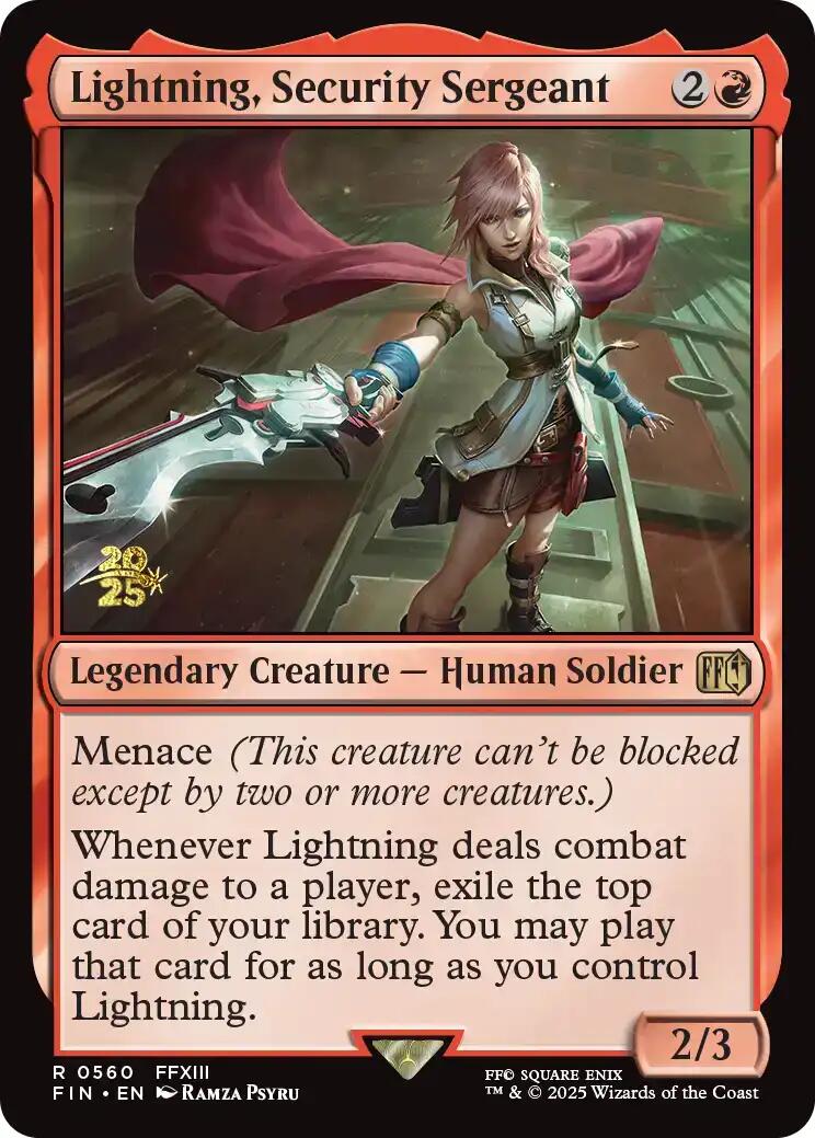 Lightning, Security Sergeant [FINAL FANTASY Prerelease Promo] | I Want That Stuff Brandon