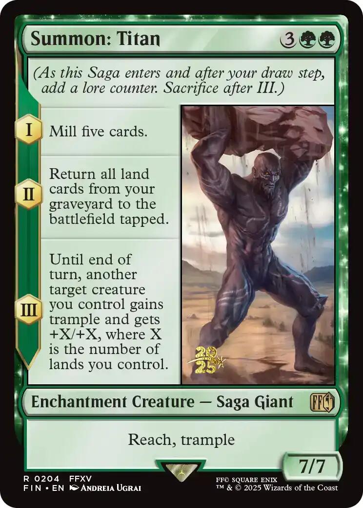 Summon: Titan [FINAL FANTASY Prerelease Promo] | I Want That Stuff Brandon
