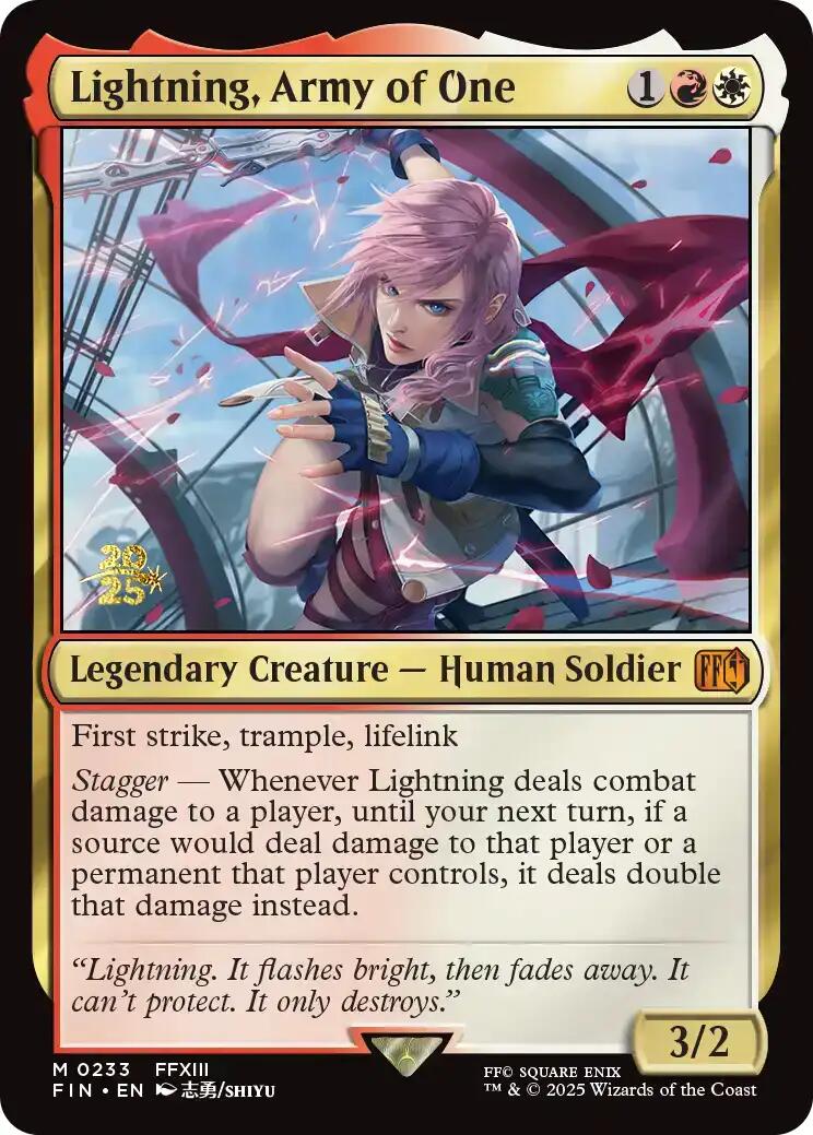 Lightning, Army of One [FINAL FANTASY Prerelease Promo] | I Want That Stuff Brandon