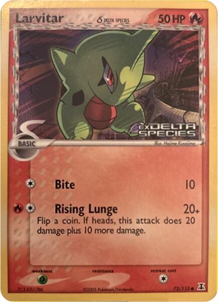 Larvitar (73/113) (Delta Species) (Stamped) [Miscellaneous Cards] | I Want That Stuff Brandon