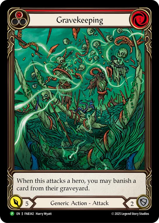 Gravekeeping (Red) [FAB342] (Promo)  Rainbow Foil | I Want That Stuff Brandon