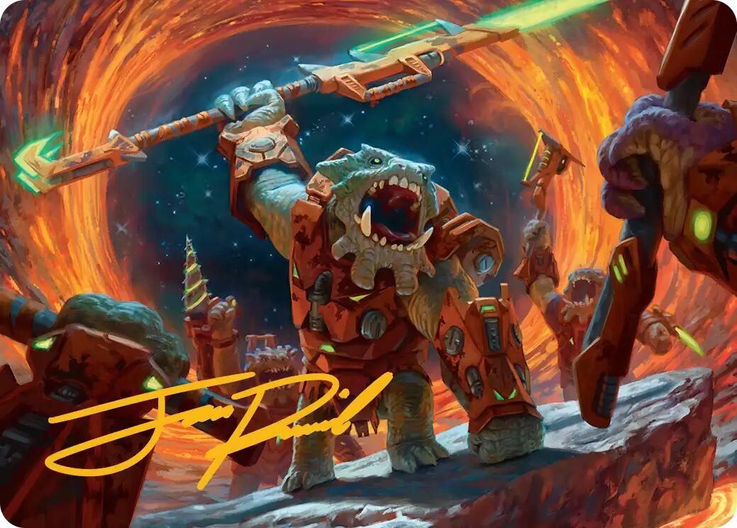 Frontline War-Rager Art Card (Gold-Stamped Signature) [Edge of Eternities Art Series] | I Want That Stuff Brandon