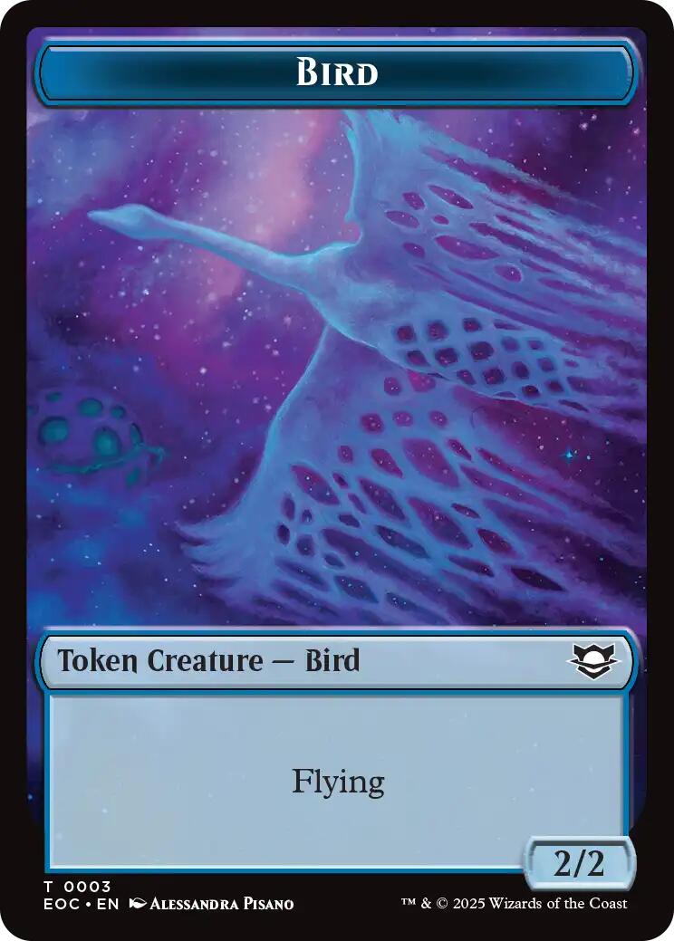 Bird // Golem (0012) Double-Sided Token [Edge of Eternities Commander Tokens] | I Want That Stuff Brandon