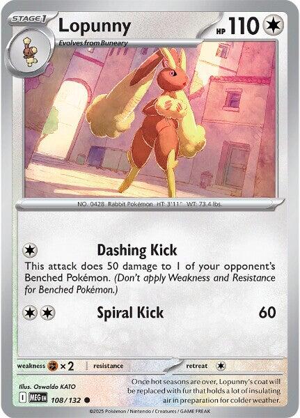 Lopunny (108/132) [Mega Evolutions: Base Set] | I Want That Stuff Brandon