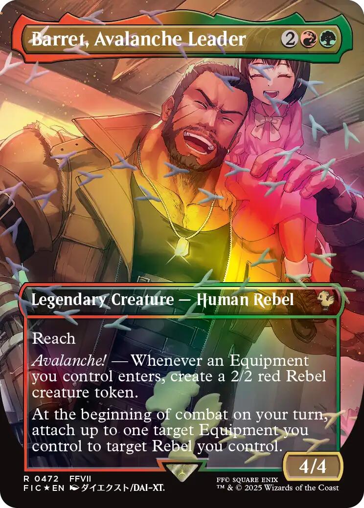Barret, Avalanche Leader (Borderless) (Chocobo Track Foil) [FINAL FANTASY Commander] | I Want That Stuff Brandon