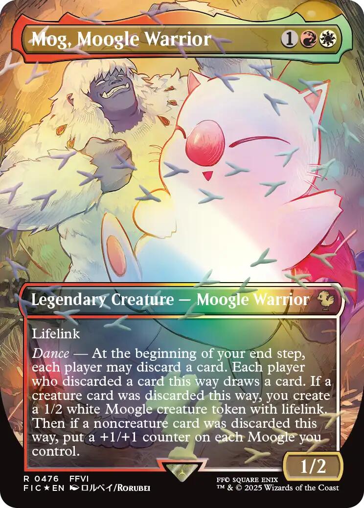 Mog, Moogle Warrior (Borderless) (Chocobo Track Foil) [FINAL FANTASY Commander] | I Want That Stuff Brandon