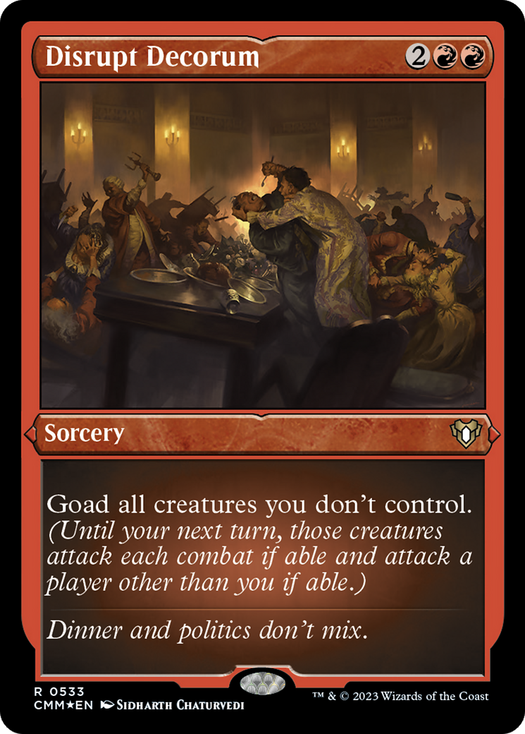 Disrupt Decorum (Foil Etched) [Commander Masters] | I Want That Stuff Brandon