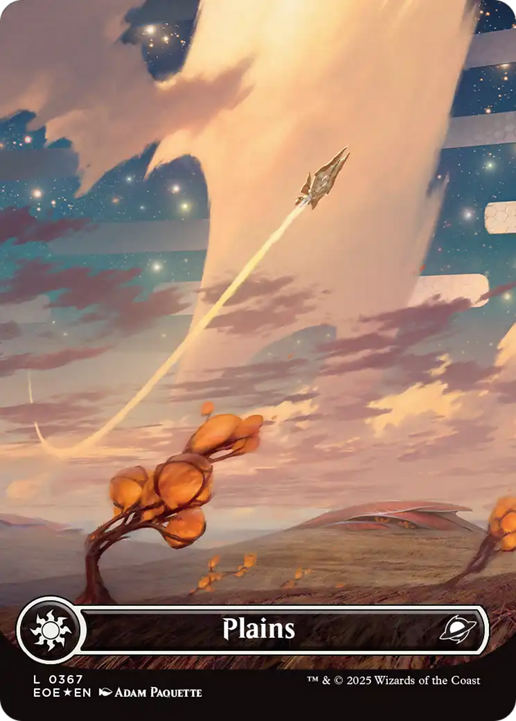 Plains (0367) (Borderless) (Galaxy Foil) [Edge of Eternities] | I Want That Stuff Brandon