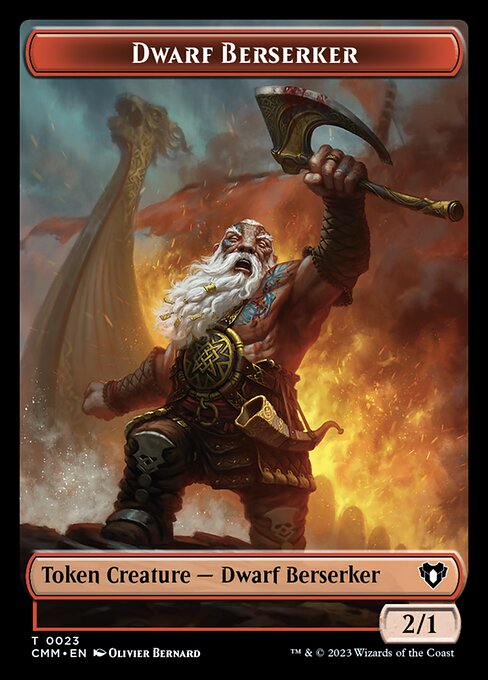 Human Soldier // Dwarf Berserker Double-Sided Token [Commander Masters Tokens] | I Want That Stuff Brandon