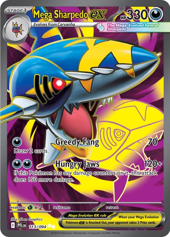 Mega Sharpedo ex (113/094) [Mega Evolution: Phantasmal Flames] | I Want That Stuff Brandon