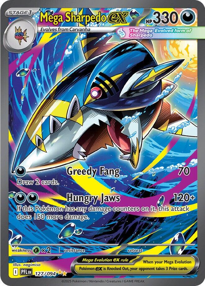 Mega Sharpedo ex (127/094) [Mega Evolution: Phantasmal Flames] | I Want That Stuff Brandon