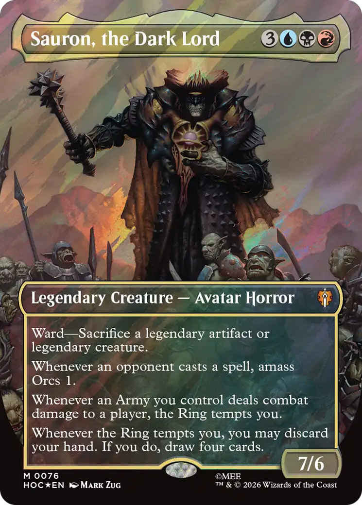 Sauron, the Dark Lord (Borderless) (Surge Foil) [The Hobbit: Eternal-Legal] | I Want That Stuff Brandon