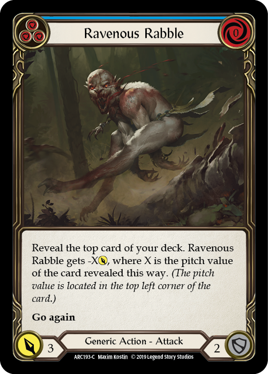 Ravenous Rabble (Blue) [ARC193-C] (Arcane Rising)  1st Edition Normal | I Want That Stuff Brandon