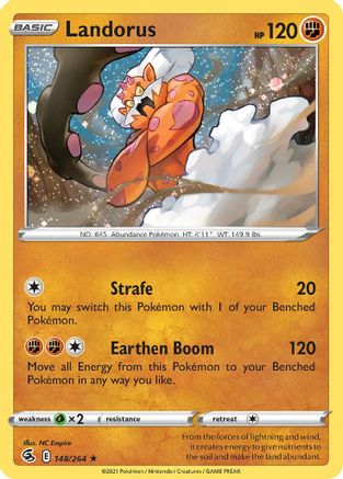 Landorus (148/264) (Cosmos Holo) [Sword & Shield: Fusion Strike] | I Want That Stuff Brandon