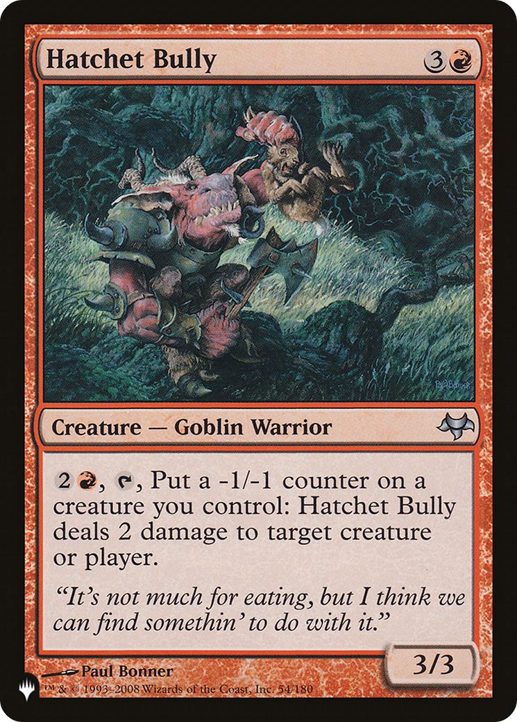 Hatchet Bully [The List Reprints] | I Want That Stuff Brandon