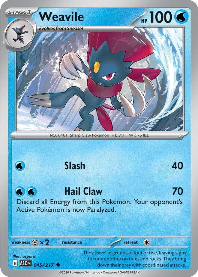 Weavile (045/217) [Mega Evolution: Ascended Heroes] | I Want That Stuff Brandon