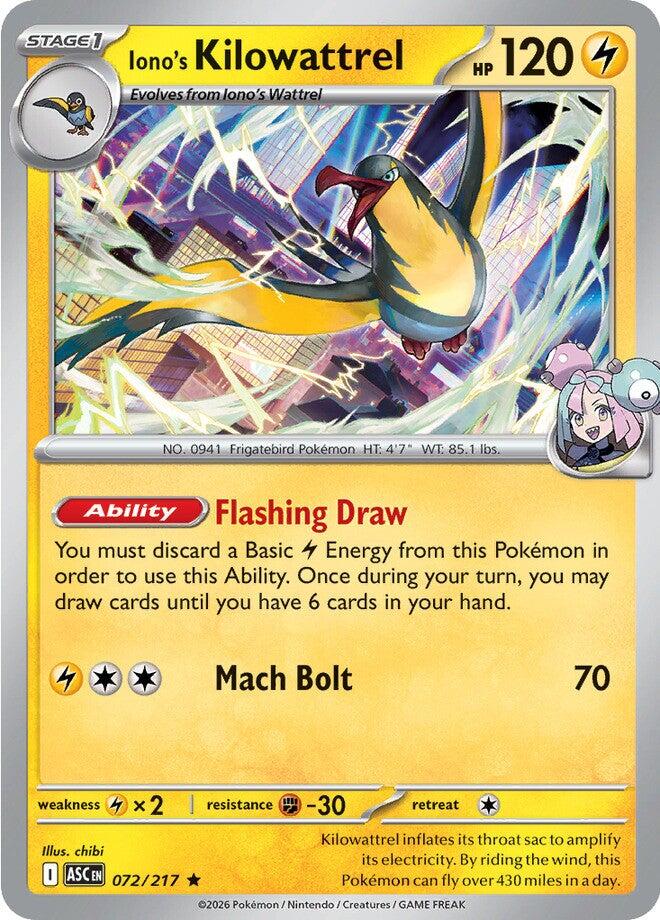 Iono's Kilowattrel (072/217) [Mega Evolution: Ascended Heroes] | I Want That Stuff Brandon