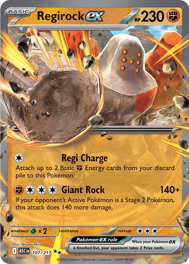 Regirock ex (107/217) [Mega Evolution: Ascended Heroes] | I Want That Stuff Brandon
