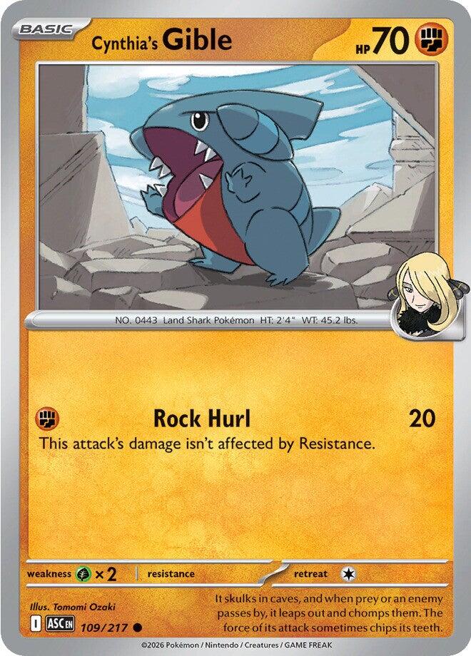 Cynthia's Gible (109/217) [Mega Evolution: Ascended Heroes] | I Want That Stuff Brandon