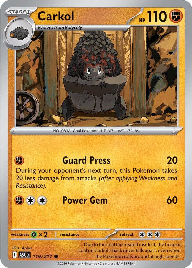 Carkol (119/217) [Mega Evolution: Ascended Heroes] | I Want That Stuff Brandon