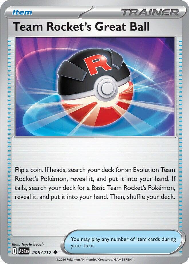 Team Rocket's Great Ball (205/217) [Mega Evolution: Ascended Heroes] | I Want That Stuff Brandon