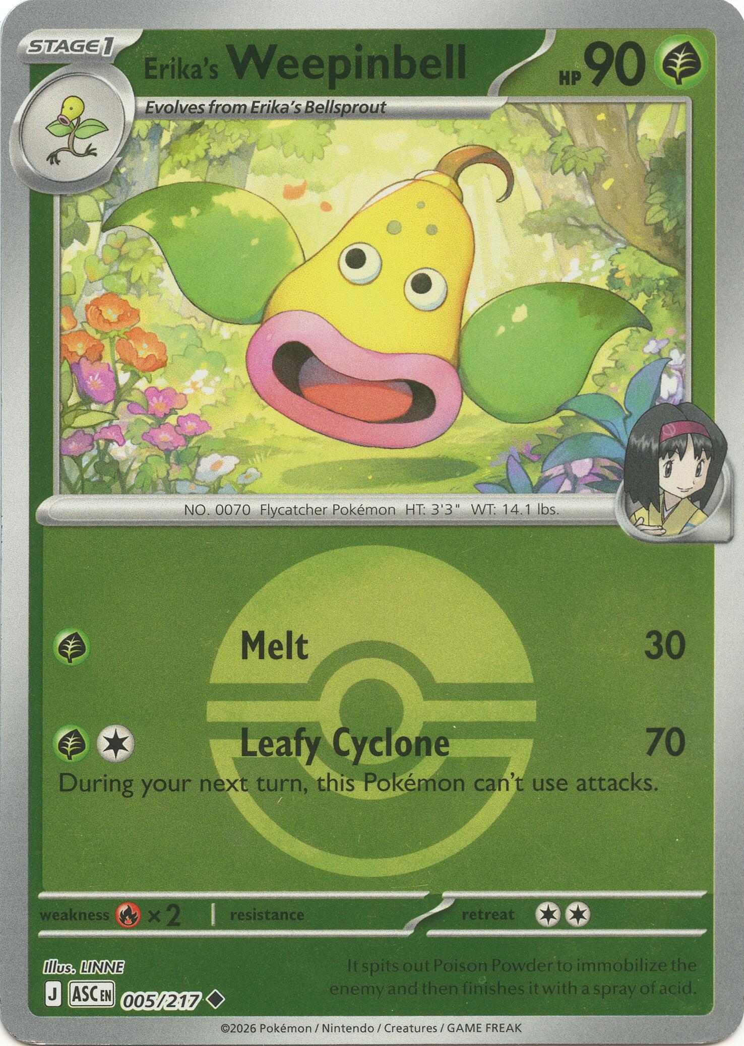 Erika's Weepinbell (005/217) (Poke Ball) [Mega Evolution: Ascended Heroes] | I Want That Stuff Brandon