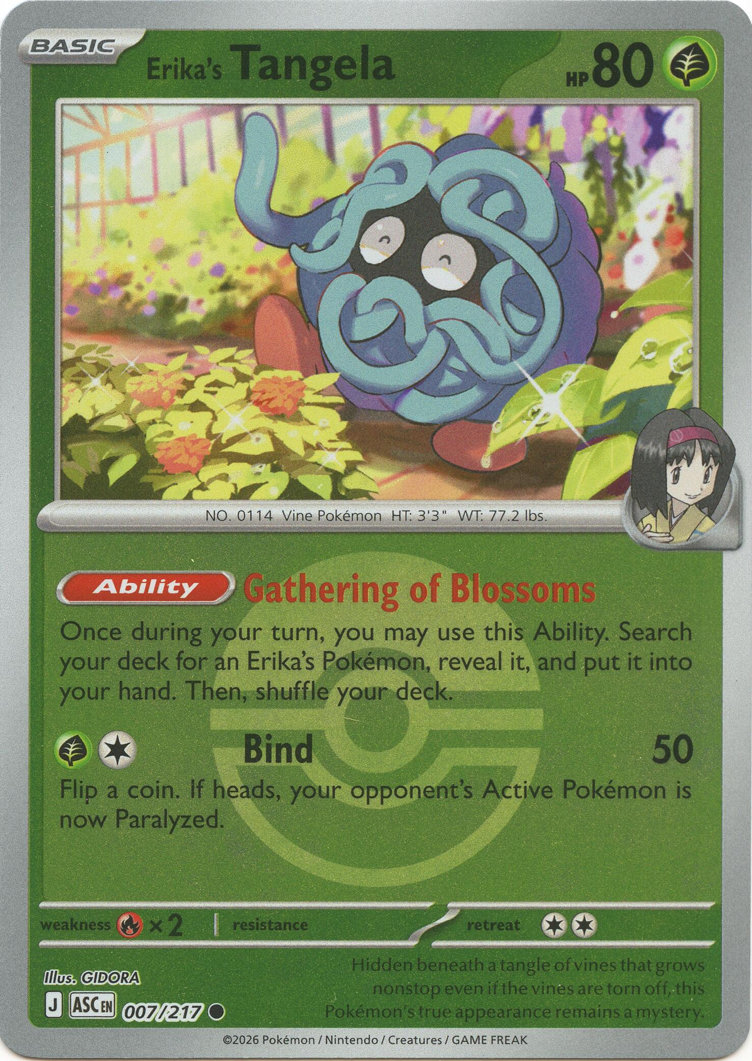 Erika's Tangela (007/217) (Poke Ball) [Mega Evolution: Ascended Heroes] | I Want That Stuff Brandon