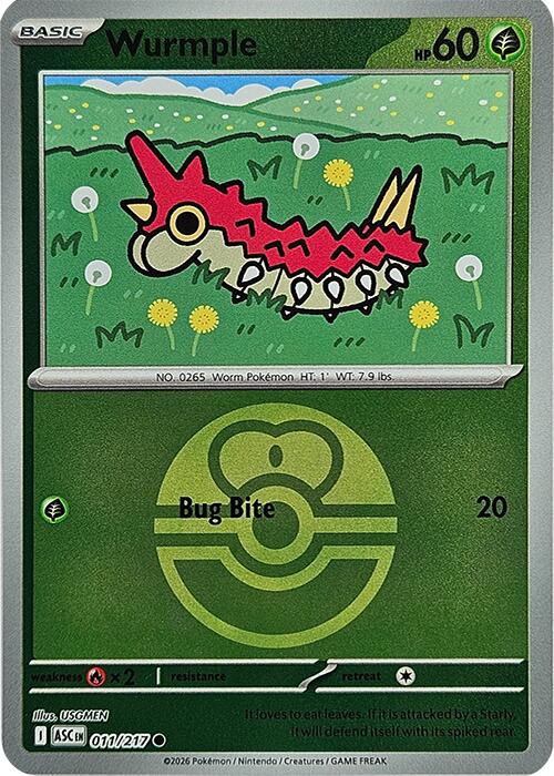Wurmple (011/217) (Love Ball) [Mega Evolution: Ascended Heroes] | I Want That Stuff Brandon