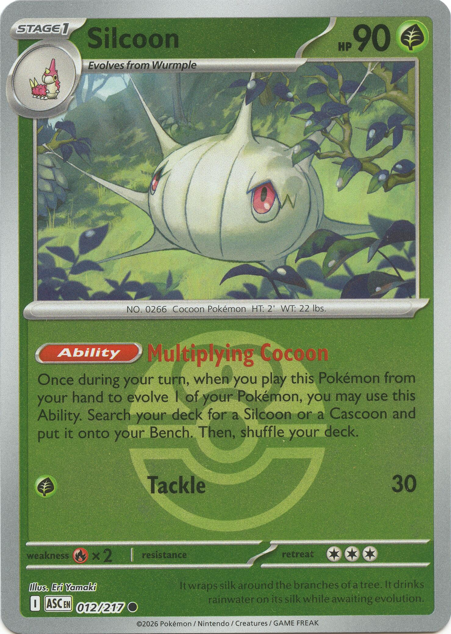 Silcoon (012/217) (Love Ball) [Mega Evolution: Ascended Heroes] | I Want That Stuff Brandon