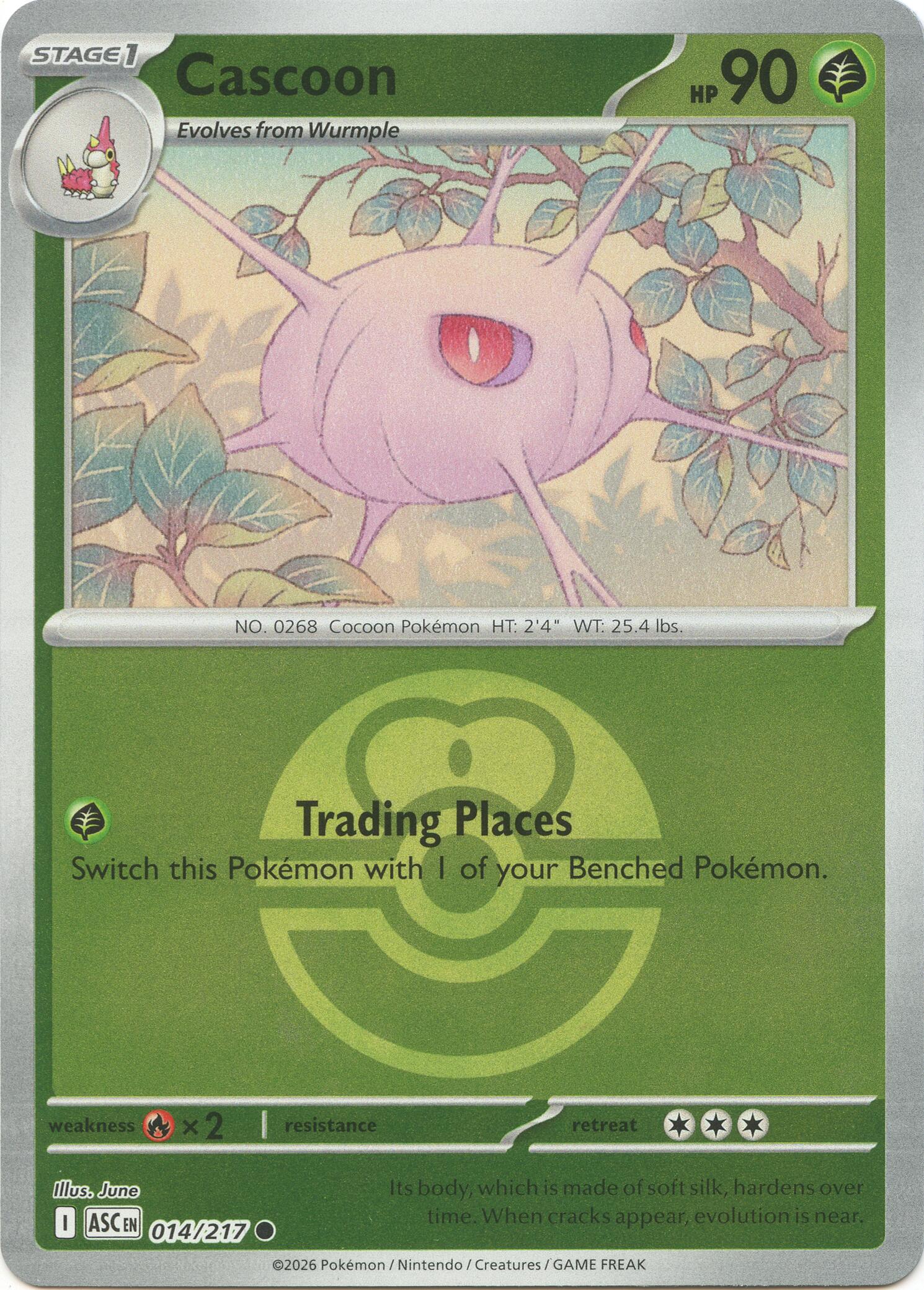 Cascoon (014/217) (Love Ball) [Mega Evolution: Ascended Heroes] | I Want That Stuff Brandon