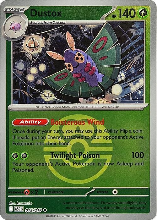 Dustox (015/217) (Love Ball) [Mega Evolution: Ascended Heroes] | I Want That Stuff Brandon