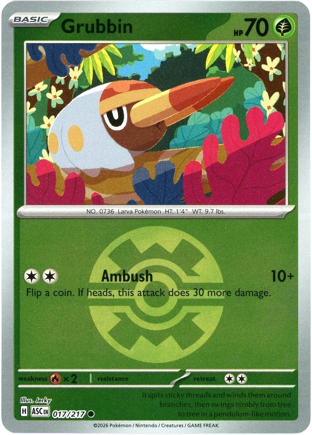 Grubbin (017/217) (Quick Ball) [Mega Evolution: Ascended Heroes] | I Want That Stuff Brandon