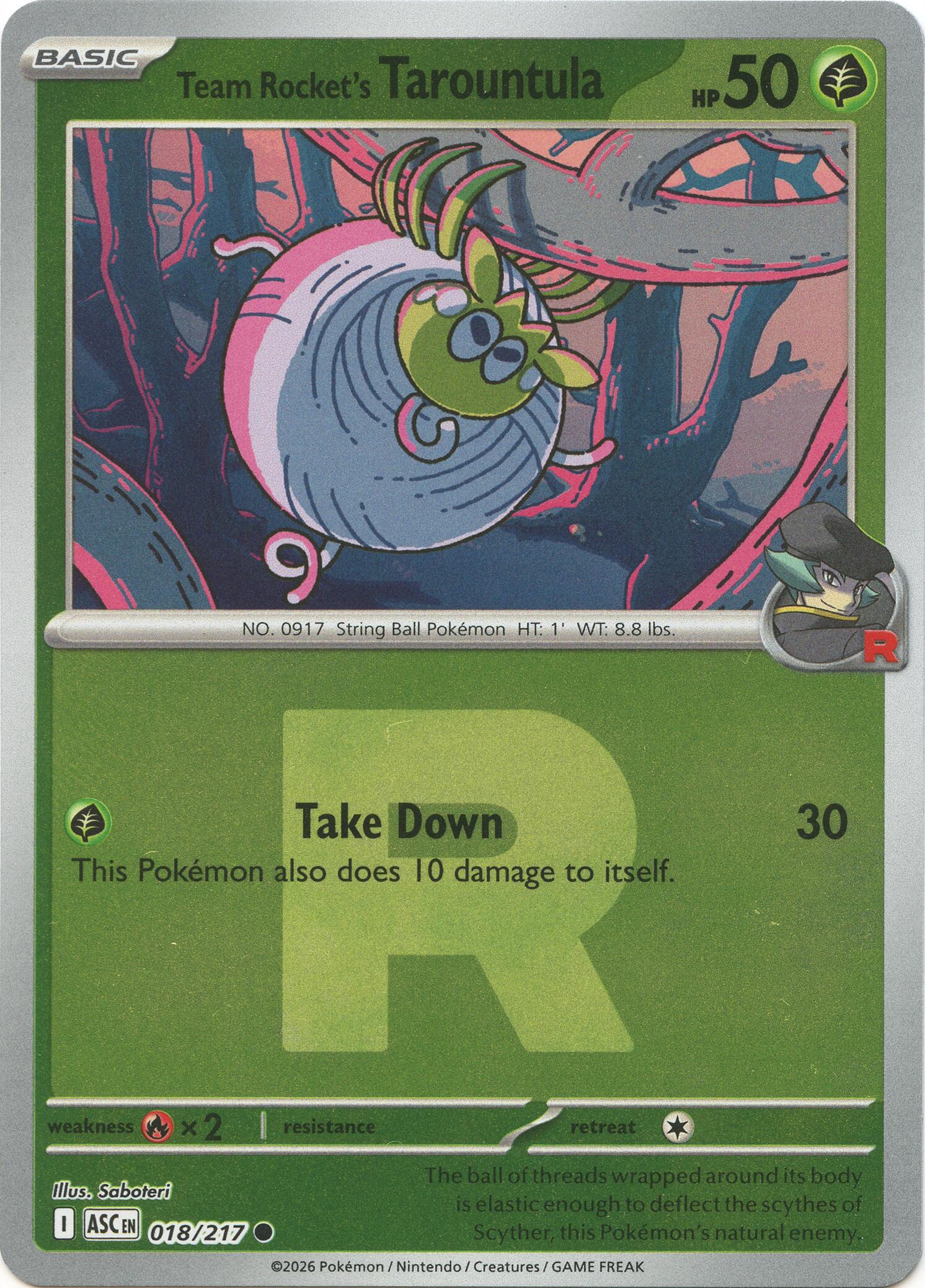 Team Rocket's Tarountula (018/217) (Team Rocket) [Mega Evolution: Ascended Heroes] | I Want That Stuff Brandon