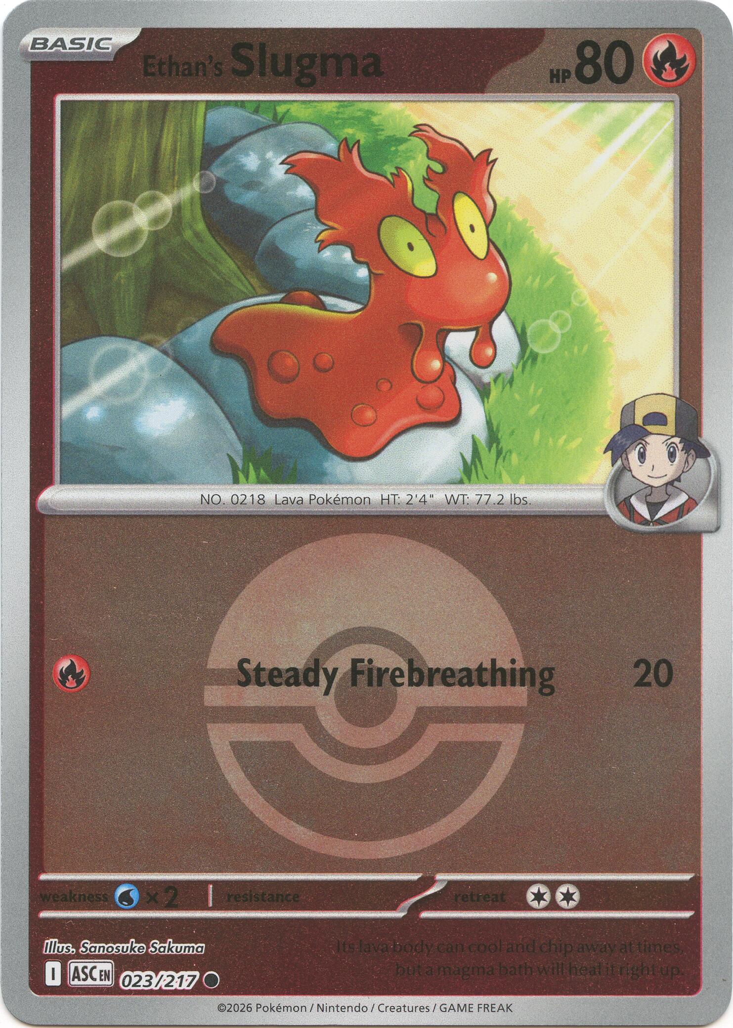 Ethan's Slugma (023/217) (Poke Ball) [Mega Evolution: Ascended Heroes] | I Want That Stuff Brandon