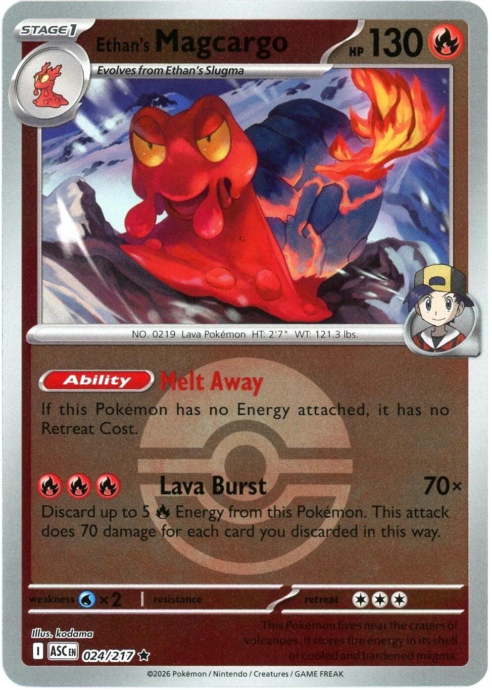 Ethan's Magcargo (024/217) (Poke Ball) [Mega Evolution: Ascended Heroes] | I Want That Stuff Brandon