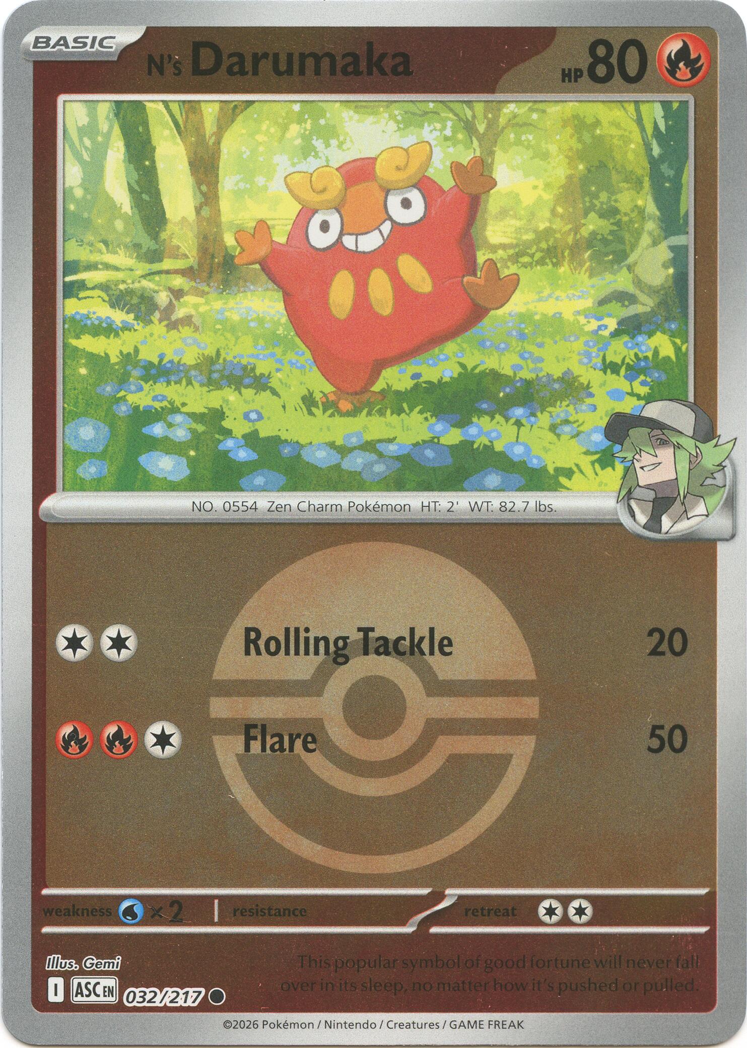 N's Darumaka (032/217) (Poke Ball) [Mega Evolution: Ascended Heroes] | I Want That Stuff Brandon
