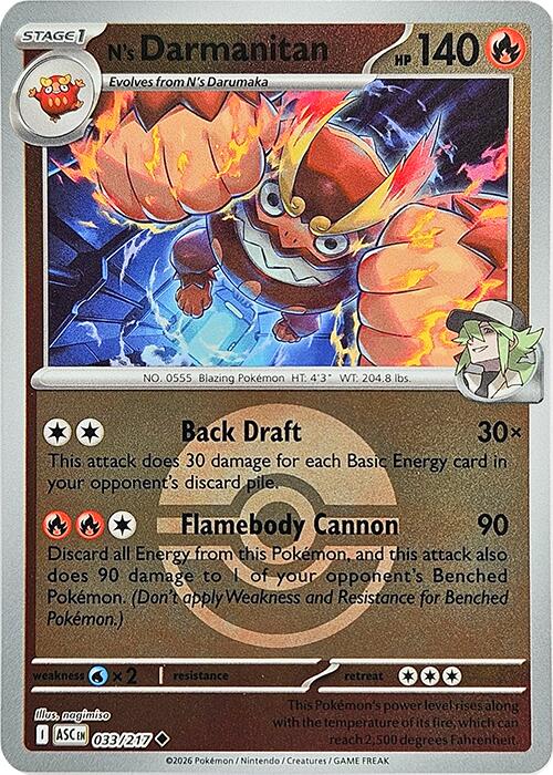 N's Darmanitan (033/217) (Poke Ball) [Mega Evolution: Ascended Heroes] | I Want That Stuff Brandon