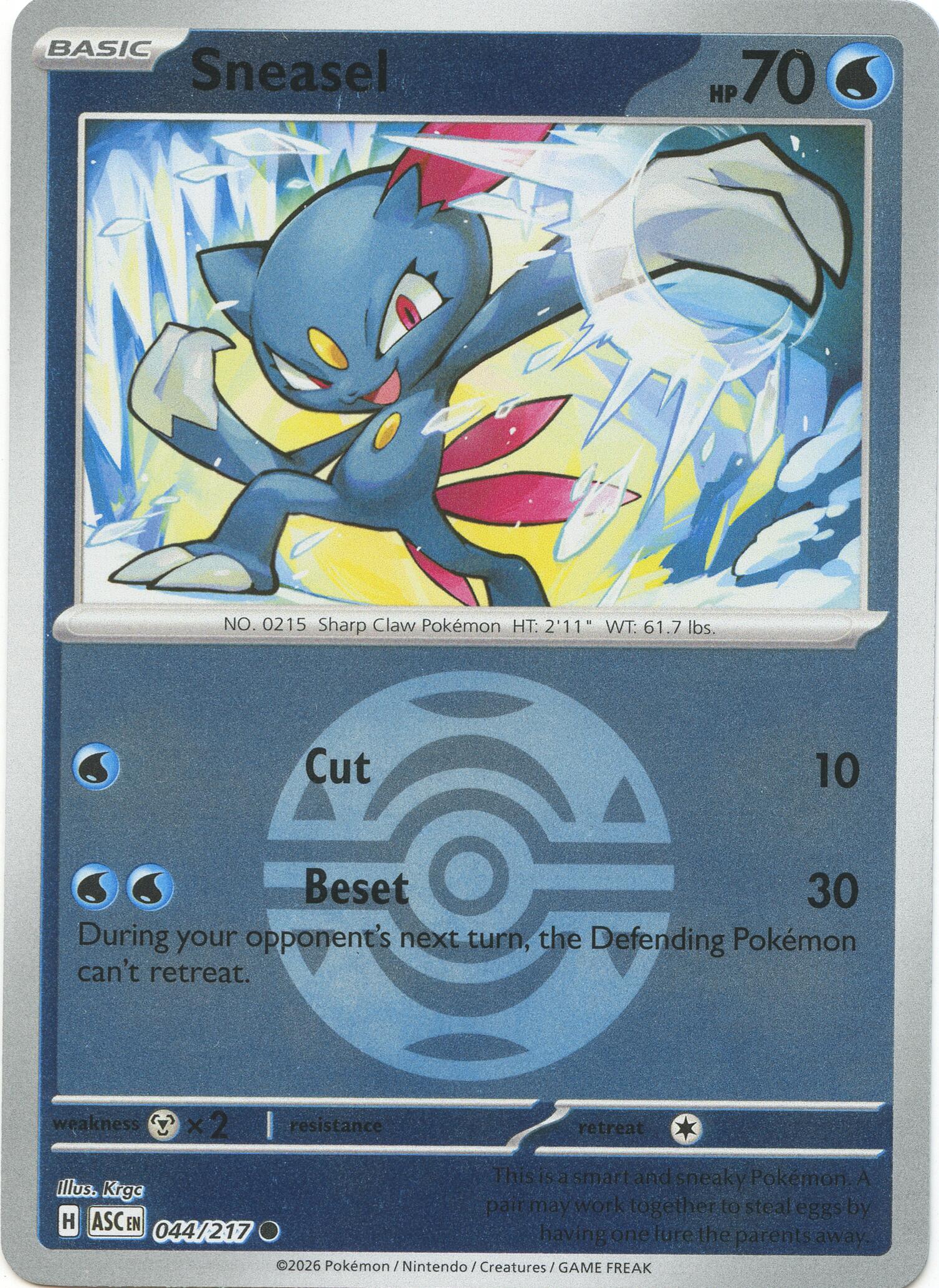 Sneasel (044/217) (Dusk Ball) [Mega Evolution: Ascended Heroes] | I Want That Stuff Brandon