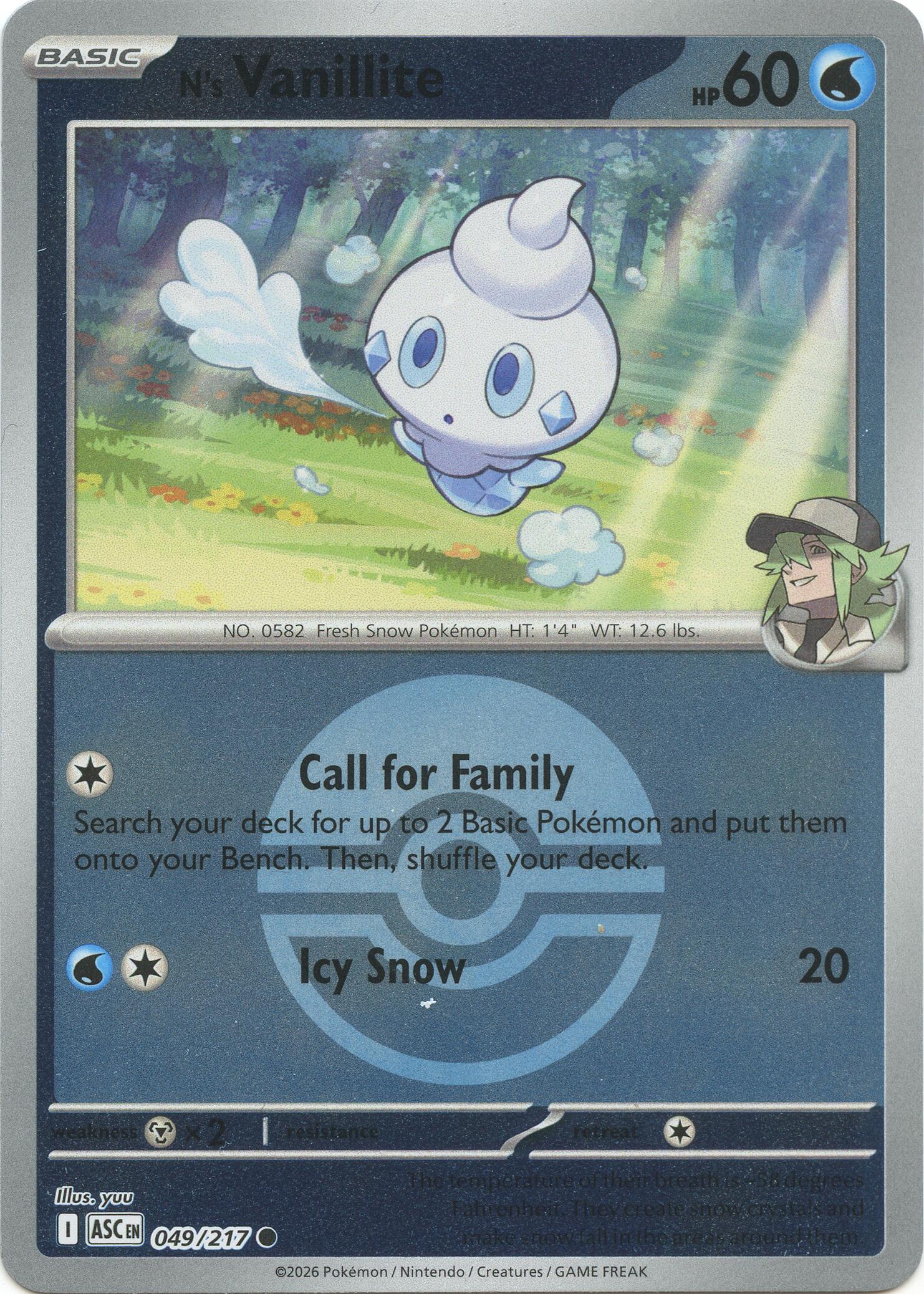 N's Vanillite (049/217) (Poke Ball) [Mega Evolution: Ascended Heroes] | I Want That Stuff Brandon