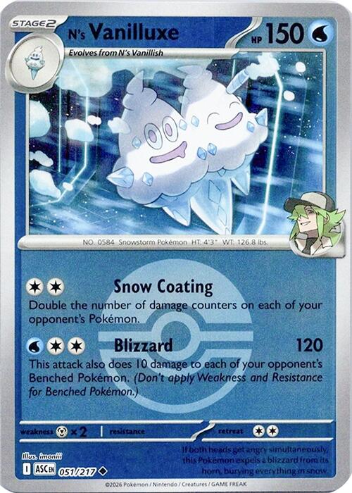 N's Vanilluxe (051/217) (Poke Ball) [Mega Evolution: Ascended Heroes] | I Want That Stuff Brandon